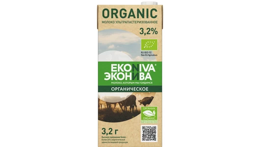 Молоко ЭкоНива ультрапастеризованное Organic 3,2% 1 л
