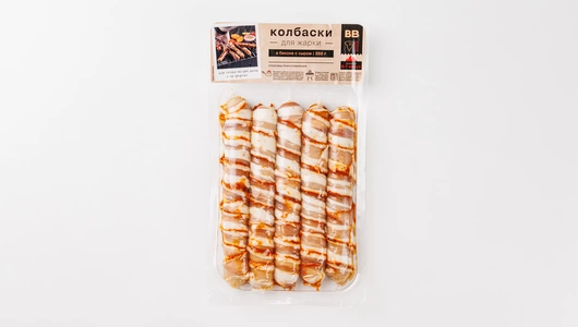 Колбаски "Для жарки" в беконе с сыром