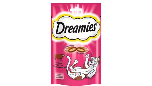 DREAMIES 140гр Лакомые подушечки с говядиной