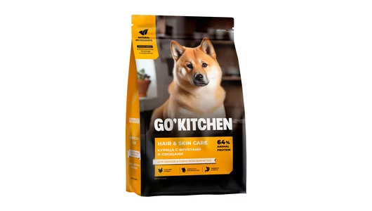 GO'KITCHEN для щенков и собак, со свежей курицей, фруктами и овощами, 5,44 кг