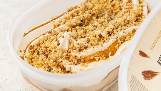 Мороженое крем-брюле со сгущ. молоком и грецкими орехами, 400 г