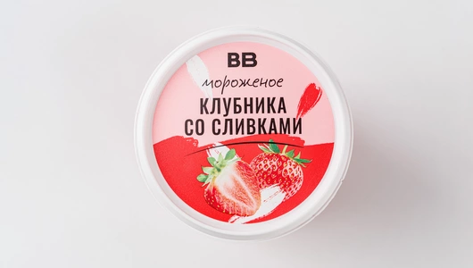 Мороженое "Клубника со сливками", 330 г