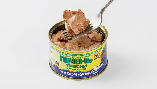 Печень трески тихоокеан. натуральная кусочками, 227 г