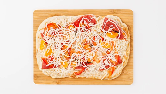 Пицца римская с уткой и мандарином под апельсиновым соусом, зам.