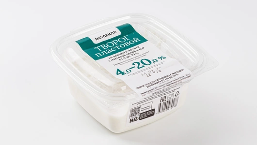 Творог "Пластовой" из цельного молока, 350 г Творог "Пластовой" из цельного молока, 350 г