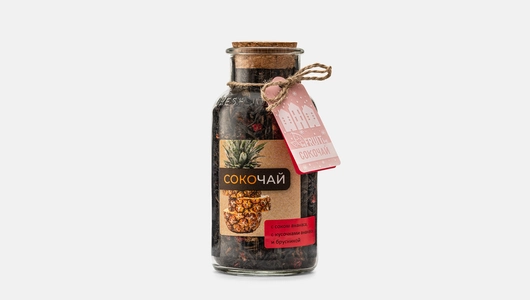 Чай черный Befruitbe пропитанный соком ананаса с кусочками ананаса и брусникой 130 г