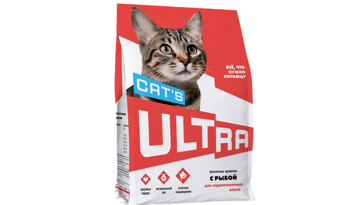 ULTRA Аппетитные кружочки с рыбой для стерилизованных кошек, 1,5кг