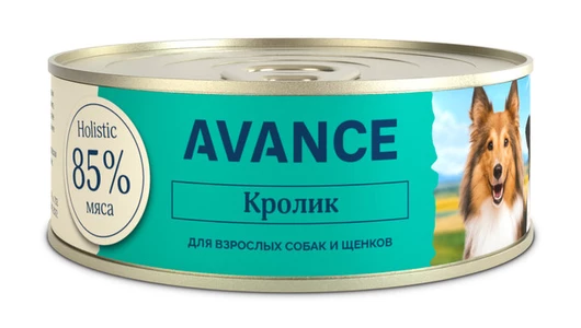 AVANCE holistic консервы Для собак и щенков с кроликом, Natural&Healthy Rabbit, 100 г