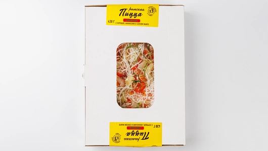 Пицца римская "Гавайская" с курицей, ананасами и соусом манго, зам.