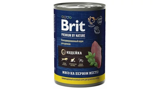 BRIT 410гр Корм для щенков Premium by Nature с индейкой