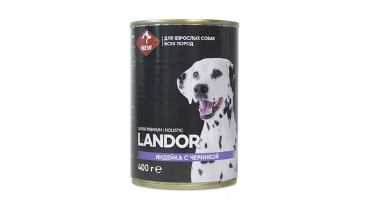 LANDOR 400гр Корм для собак индейка с черникой