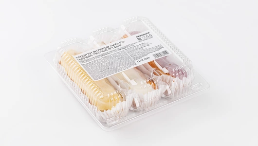 Ассорти эклеров "Манго, Сырный, Лесные ягоды"