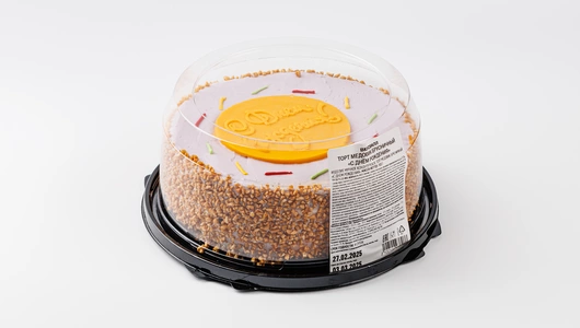 Торт медовик брусничный "С днем рождения"