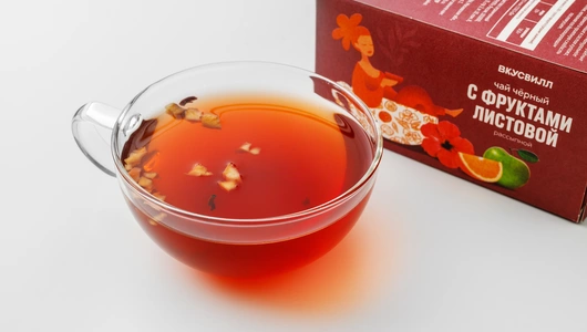 Чай черный листовой с фруктами Чай черный листовой с фруктами