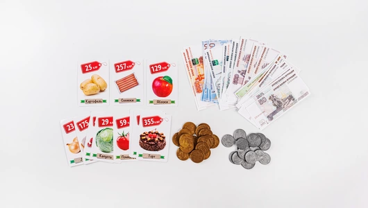 Игра настольная "Денежка. Играем в магазин. Покупаем продукты"