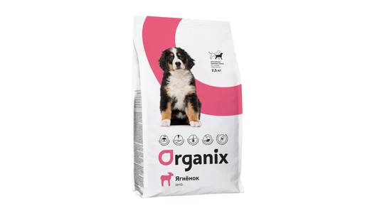 Organix сухой корм для щенков крупных пород с ягненком, 2,5 кг