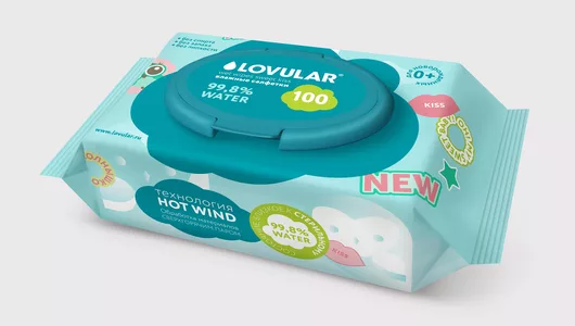 Салфетки влажные детские Lovular Sweet Kiss 100 шт