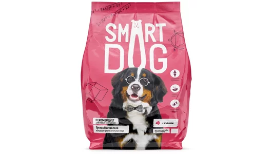 Smart Dog Сухой корм для взрослых собак крупных пород с ягненком и овощами, MAXI ADULT, Lamb and vegetables, 0,8кг