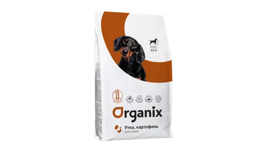Organix беззерновой сухой корм для взрослых собак с уткой, овощами и ягодами, 2,5 кг