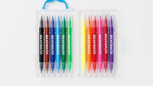 Набор фломастеров двусторонних для рисования, 12 цветов