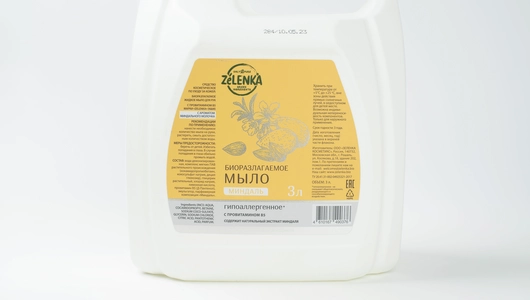 Мыло для рук жидкое с провитамином В5 "Миндальное молочко" Zelenka, 3 л Мыло для рук жидкое с провитамином В5 "Миндальное молочко" Zelenka, 3 л