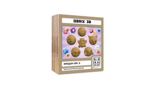 Конструктор детский QBRIX 3D Эмодзи картонный