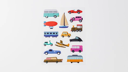 Наклейки объемные "Ретротранспорт"