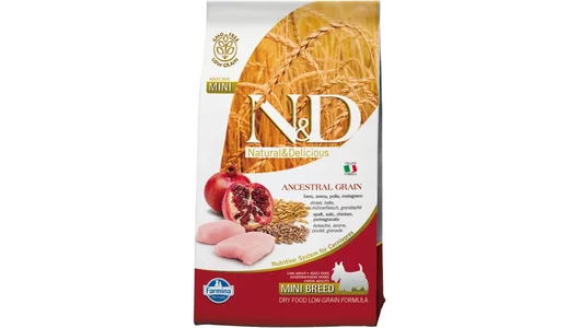 Farmina N&D Adult Low Grain Mini низкозерновой для собак мелких пород курица и гранат 800гр