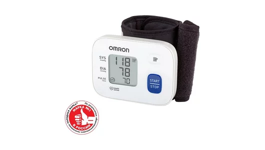 Измеритель АД и ЧП OMRON RS1 (тонометр) автомат на запястье HEM-6120-RU
