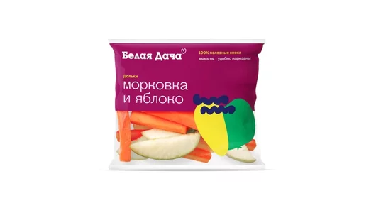 Морковные палочки и яблочные дольки Белая дача 80 г