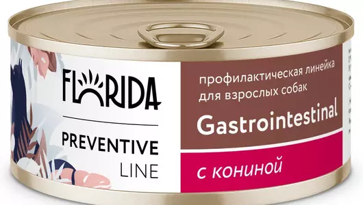 FLORIDA prof консервы (профилактика) Gastrointestinal для собак «Поддержание здоровья пищеварительной системы» с кониной, 100г