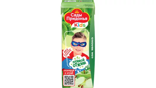 Сок детский Сады Придонья яблоко прямого отжима осветленный с 4 месяцев 200 мл Сок детский Сады Придонья яблоко прямого отжима осветленный с 4 месяцев 200 мл