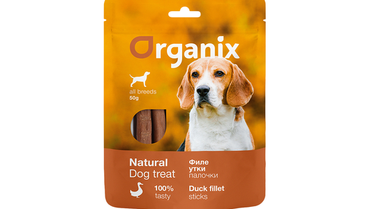 Organix лакомства Лакомство для собак «Палочки из филе утки» 100% мясо, 50г