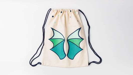 Сумка большая "Крылья" синий шнур Сумка большая "Крылья" синий шнур