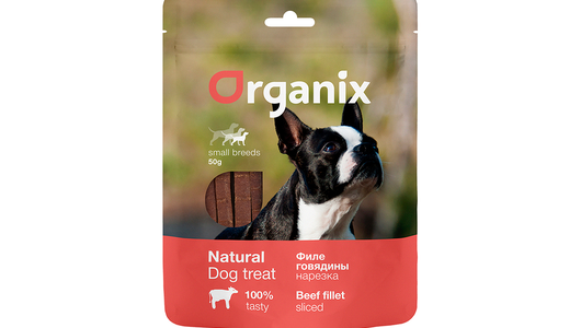 Organix лакомства для собак малых пород «Нарезка из филе говядины» 100% мясо, 50г
