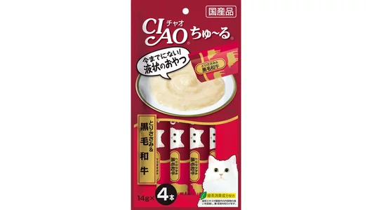 INABA ЧАО ЧУРУ 56гр(14гр*4) Лакомство для кошек Куриное филе и говядина