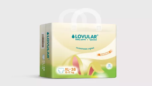 Подгузники-трусики Lovular Солнечная серия XL 12-17 кг 38 шт