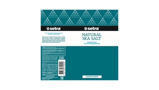 Соль морская Setra пищевая йодированная мелкая п/б 250 г
