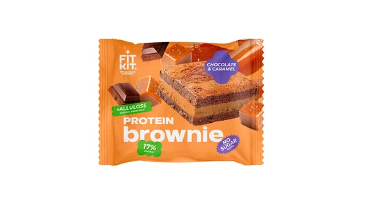 Десерт протеиновый Fit Kit Брауни и со вкусом Шоколад карамель 40 г