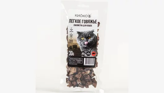 Лакомство Киоко для любых кошек, легкое говяжье 30гр
