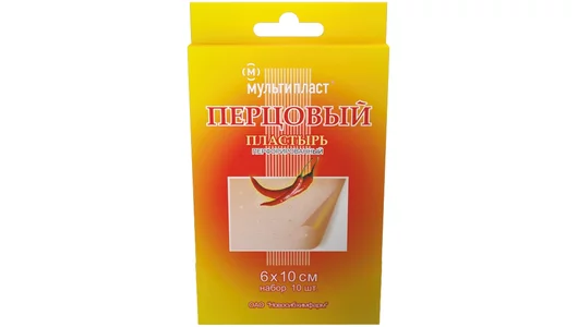 Перцовый пластырь с перфорацией 6 x 10 см, 10 шт
