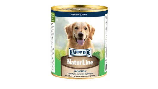 HAPPY DOG 970гр Для собак, ягненок с сердцем, печенью и рубцом Natur Line