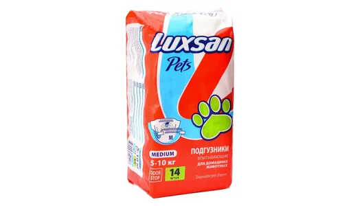 Подгузники для животных M (5-10кг)(30-40см) 14шт/уп LUXSAN Premium