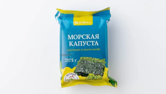 Морская капуста хрустящая со вкусом васаби, 5 г Морская капуста хрустящая со вкусом васаби, 5 г
