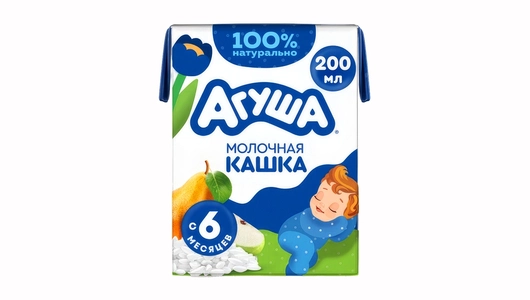 Каша молочная Агуша Засыпай-ка Рисовая с яблоком и грушей с 6 месяцев 200 мл Каша молочная Агуша Засыпай-ка Рисовая с яблоком и грушей с 6 месяцев 200 мл