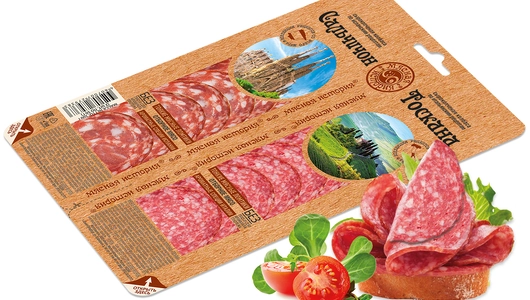 Колбаса сырокопченая Мясная история Сальчичон и Тоскана нарезка 100 г Колбаса сырокопченая Мясная история Сальчичон и Тоскана нарезка 100 г