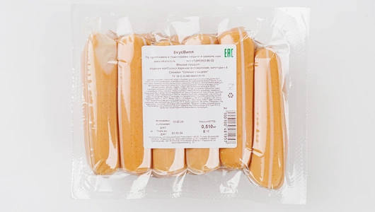Сосиски "Сочные" с сыром, 510 г