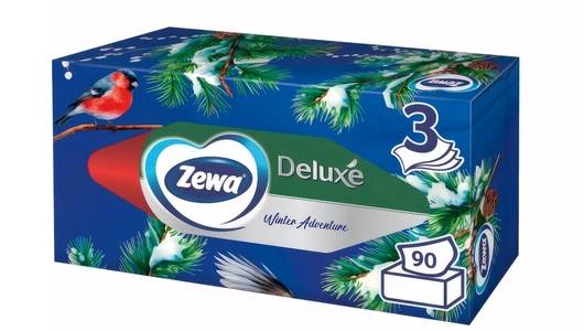 Салфетки бумажные Косметические Zewa Deluxe Дизайн 3-слойные 90 шт