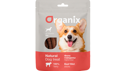Organix лакомства Лакомство для собак «Палочки из филе говядины» 100% мясо, 50г