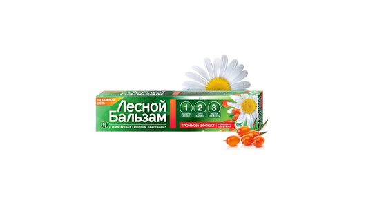 Лесной Бальзам зубная паста на отваре трав Тройной эффект с ромашкой и облепихой 75 мл Лесной Бальзам зубная паста на отваре трав Тройной эффект с ромашкой и облепихой 75 мл